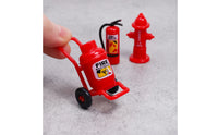 3 Pieces Realistic Miniature Fire Fighting Set Molded Dollhouse Fire Suppression Device Sturdy Dollhouse Accessory Sturdy for Collectors