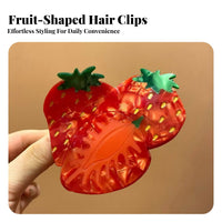 Acetate Fruit Clip Cute Acetate Fruit Jaw Clip Summer Look Cherry Hair Claw for Women, Girls, Daily Use, Casual Outings, Festivals