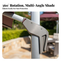 Square Cantilever Umbrella Sun Protection Cantilever Umbrella Waterproof for Residents, Business Owners, Patio, Backyard, Pool Area