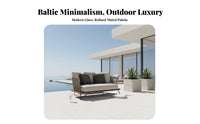 4 Pieces Nordic Design 4-Piece Woven Rope Sofa Set Waterproof Garden Lounge Group sturdy Wood Frame Outdoor Furnishing Weather Resistant for homeowners, Families, guest services Professionals, Terrace, Patio, rearyard, Balcony