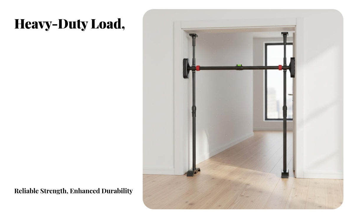 Anti-Slip Design No-Drill Chin-up Bar Stable 8-Point Support Chin-up Bar Heavy-Duty Steel Construction Home Fitness Equipment for Family, Beginners, Women, Strength Training, Hallway, Garage