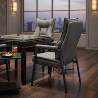 Ergonomic Mahjong Chair Heavy Duty High Back Ergonomic Chair Scratch-Resistant Cushioned Faux Leather Armchair for Participants