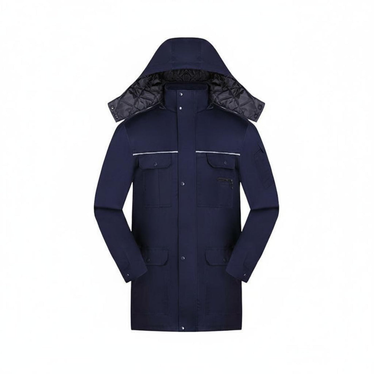 Wear-Resistant Anti-Static Safety Jacket Thickened & Warm Hooded Winter Work Coat Non-Shrinking Padded Work Parka Breathable for Workers, Men, Women, Construction Site, Factory, Warehouse, Outdoor