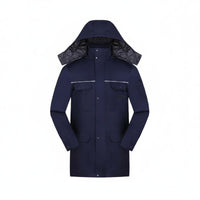 Wear-Resistant Anti-Static Safety Jacket Thickened & Warm Hooded Winter Work Coat Non-Shrinking Padded Work Parka Breathable for Workers, Men, Women, Construction Site, Factory, Warehouse, Outdoor