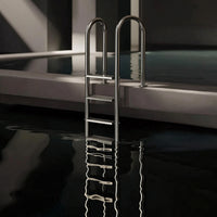 Pool Ladder with Handrail Surface Mount Stainless Steel Pool Ladder 4-Step for in-Ground Pools