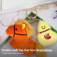 Horse Soft Toy Cute Design Stuffed Horse Pendant Soft and Cuddly Soft Horse Figure Stuffed Pendant for Astrology Collectors, Teenagers, Keys
