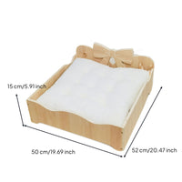 Wooden Pet Bed with Cushion Raised Furniture Sturdy for Young Dogs