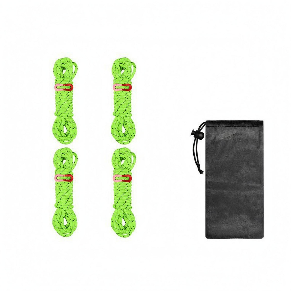 4 Pieces Aluminum Alloy Reflective Guy Line Woven Adjustable Tarp Rope