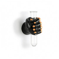 Fist-Shaped Vase with Glass Tube Sculptural Wall-Mounted Fist Vase Hydroponic