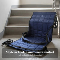 Reduces Caregiver Strain Foldable Transport Stretcher Long-Lasting Construction Patient Lift Carrier with Handles Multifunctional Elderly Transport Cushion Safety Straps for Disabled People, Patients, Caregivers, Stairs, Home Care, Hospital