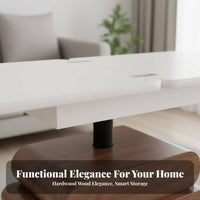 Space-Saving elevateTop Coffee Table Multi-Functional transformable elevateTop Dining Table Height-Adjustable Living Room Furniture Foldable Design for Small Apartment Dwellers, from afar Workers, homeowners, Home Office