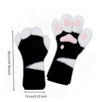 Feline Paw Gloves Soft Shaggy Paw Mitts Gloves Warm for Adults