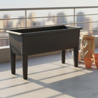 Drainage Control Rectangular Planter with Legs Weather-Resistant Elevated Planter Box Thickened Material Raised Garden Bed Breathable Design for Beginners, Elderly, Kids, Balcony, Patio, Rooftop, Deck