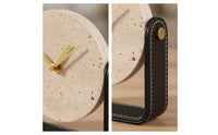 Clock with Metal Stand Decorative Stone Texture Clock Small for Entryway