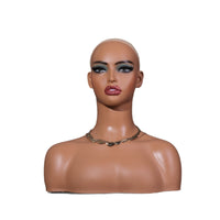 PVC Female Mannequin Head for Wig and Jewelry Display
