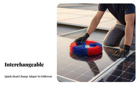 Replaceable Solar Panel Cleaning Brush Scratch-Clear Electric Solar Panel Cleaning Brush Resistant Electric Scrubber Replacement Head Easy Installation for Professional Cleaners, Maintenance Workers, Homeowners