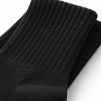 Crew Socks for Women Length Tube for Daily Wear and Travel, Casual Everyday Solid Color Black, Boneless Construction for Young Adults