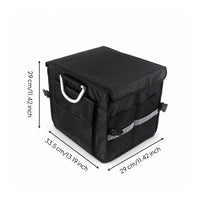 Removable Lid Foldable Trunk Storage Box Internal Divider Car Trunk Organizer Box Rigid Portable Vehicle Organizer Reflective Strip