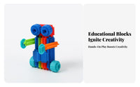 Easy Connectivity Gear Shaped Building Blocks Vibrant Colors Bristle Shape Blocks Polished Edges for Preschoolers, Kids 3+, Preschool