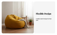 Comfortable Bean Bag Chair Supportive Backrest Bean Bag Sofa Collapse-Resistant Soft Seating Skin-Friendly for Adults, Students, Teens, Bedroom, Balcony, Living Room, Reading Nook