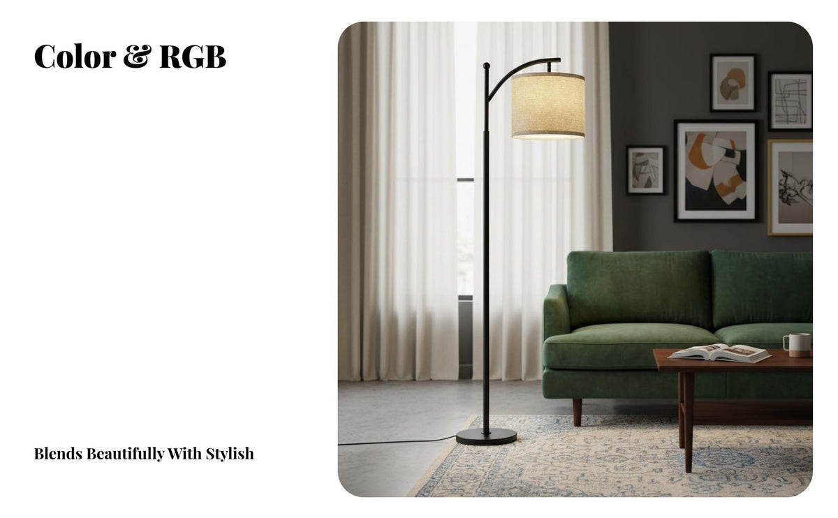 Stepless Dimming Dimmable Standing Light Adjustable Color Temperature over Couch Floor Lamp Modern Design Arc Floor Lamp Sturdy Metal Base for Families, Homeowners, Students, Living Room, Bedroom, Reading Nook, Deactivate Ice