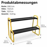Dumbbell Rack, Short Dumbbell Rack, 2-Tier Metal Dumbbell Stand, Yellow-Black for Home Gym, Compact Dumbbell Storage for Fitness