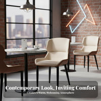 Padded Seat Upholstered Metal Frame Chair Minimalist Design Upholstered Metal-Frame Chair Ergonomic Backrest Home Seating for homeowners, Interior Decorators, Restaurant Owners, Dining Room, Kitchen, Office, Bedroom