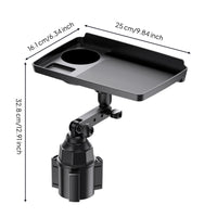 Car Cup Holder Tray Table Adjustable Vehicle Tray with Phone Slot Universal for Drivers, Commuters