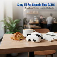 Panda Earphone Case, Cartoon Nature-Inspired Design, PVC, Compatible with AirPods Pro 2, AirPods 3, AirPods 4