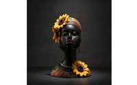 Woman Bust Sculpture African-Influenced Female Bust Sculpture Decorative Lady Figurine for Home Stylists, Art Collectors, Living Room, Entryway Table
