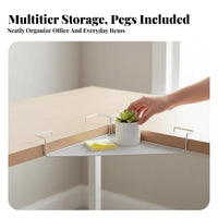 Triangular Corner organizer Space-Saving Desk Rack Modern Design for Cubicle