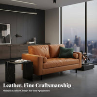 Retro Design Brown Tufted Couch Central-Century Modern Design Sofa Long-Lasting Construction Home Furniture Easy to Clean for Apartment Dwellers, Homeowners, Office Managers, Living Room, Lounge Area, Bedroom