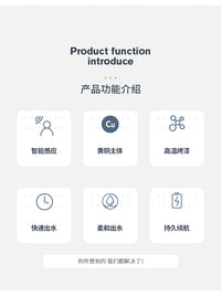 黑色智能感应水龙头瀑布冷热台盆洗脸盆全自动面盆龙头卫生间全铜 18银色交直流-标准款-6件套