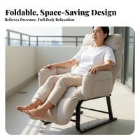 Foldable Design Folding Rest Chair Converts to Bed Adjustable Recliner Chair Breathable Material Single Person Recliner Sofa High-Density Foam Filling for Not on Ice Workers, Students, Balcony, Bedroom, Living Room, Small Areas
