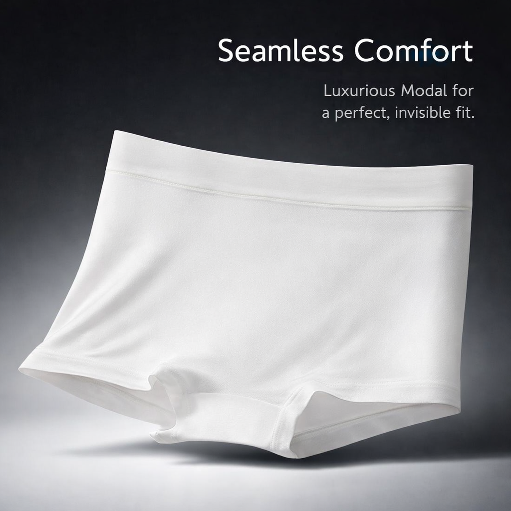 Womens Boxers Underwear with Seamless Anti-Chafing Design for Sports and Active Wear, Breathable Modal Boyshorts for