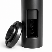 Automatic bottle opener with magnet, plastic, black
