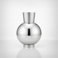Ceramic Vase Silver Vase with Narrow Neck Lustrous Flower Holder for Entryway