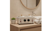 Double Depilatory Melter Countertop Two-Chamber Depilatory Warmer Appliance Electric for Estheticians, Spas, Home Waxing
