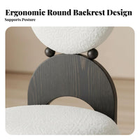 Retro Design Earring Chair Soft Padded Cushion Household Furniture Artistic Design Accent Seat Back Support for Makeup Enthusiasts, Interior Decorators, Dining Room, Home Office, Walk-in Closet, Boutique