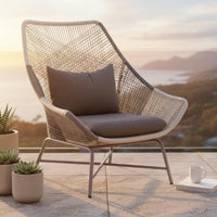 3 Pieces Modern Design Balcony Table Chair Set Cushioned Seats Rattan Table and Chairs Set Handwoven Easy to Clean for Showroom
