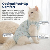 Cat Recovery Suit with fasteners and Recovery Suit Cat for All Seasons, Post Surgery Cat Clothes for Anti Licking, Soft Cat Recovery Suit