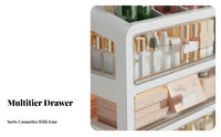 Large Capacity Multi-Drawer Cosmetic Trolley Space-Saving Design Makeup Organizer particle-resistantprotective Drawers Vanity Cabinet Multifunctional Use for cosmetic Lovers, Students, Homeowners, changing area, Small Apartments, Home Salon, Bathroom