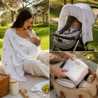 Cotton Gauze Shawl Cape for Neck Protection and Breastfeeding, Thin Summer Style