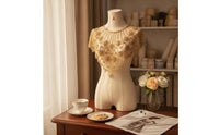 Collar Applique Floral False Collar Neckline Trim Mesh Accessory Elegant for Crafters, Dressmaking, Sewing Projects