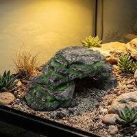 Textured Aquarium Cave and Reptile Hide, Resin Reptile Hideout Climbing Playthings for Reptiles and Aquatic Life, Rock Habitat for Tanks