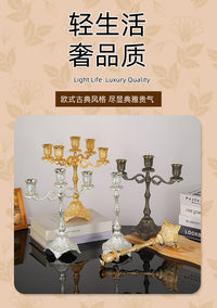Luxury European-Style Metal Candle Holder for Weddings and Romantic Dinners