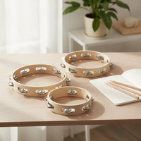 3 Pieces Tambourine Loop with Jingling Discs Polished Tambourine Loop Handheld Percussion for Kids, Young Children, Classroom, Kindergarten