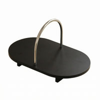 Black Oval Serving Tray Minimalist Serving Item Stable Household Base Decor