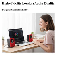 2 Pieces Universal Serial Bus-Powered Speaker Set Widely Compatible Desktop Speakers for Students