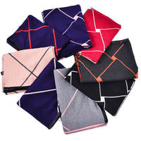 Women's Classic Korean Style Reversible Plaid Scarf, Thickened and Lengthened Faux Cashmere Warm Shawl for Autumn/Winter
